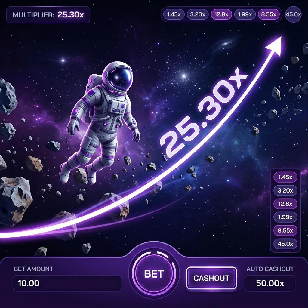 Краш-игра Spaceman с космической тематикой