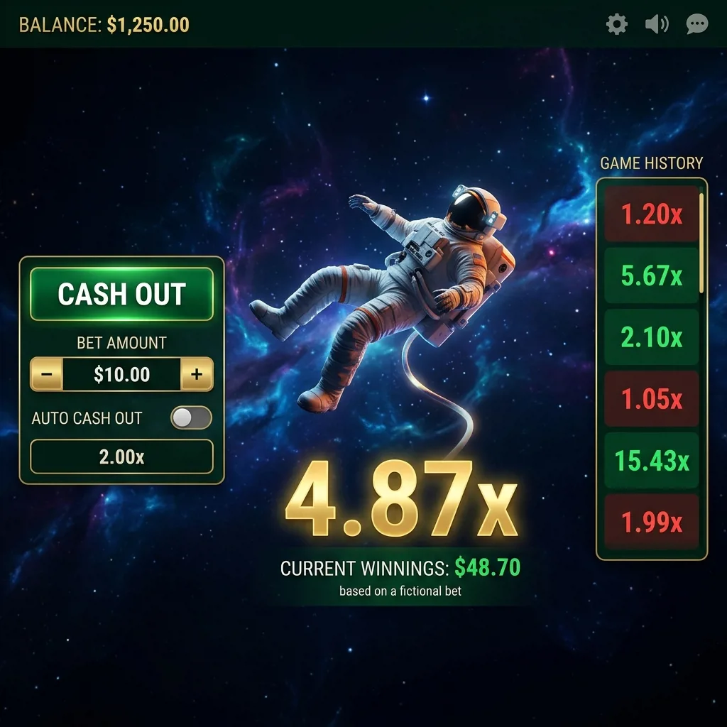 Crash-игра Spaceman с космической тематикой