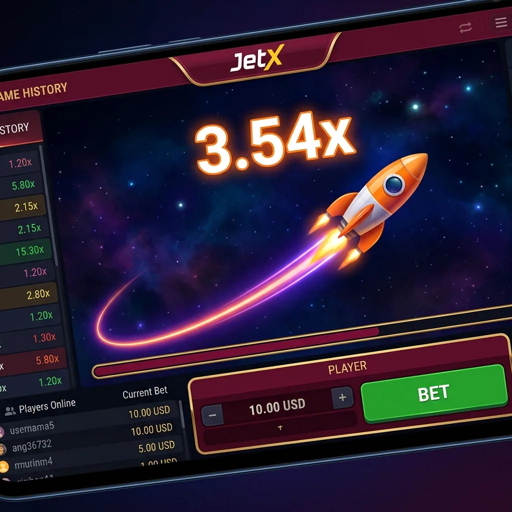Космический корабль в краш-игре JetX
