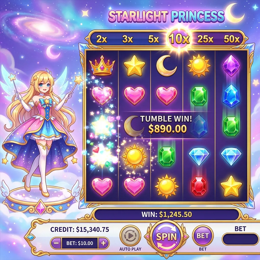 Слот Starlight Princess с лавинной механикой выплат