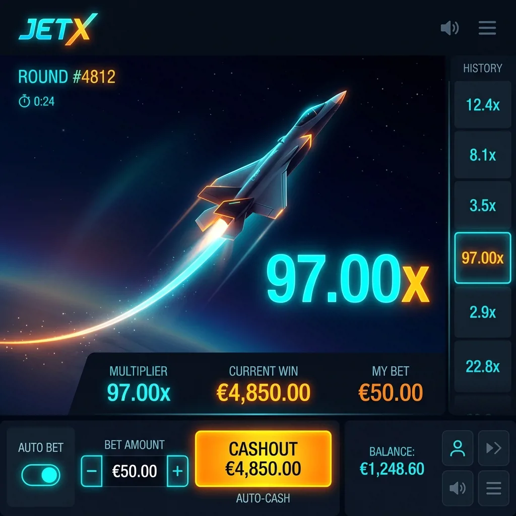 Краш-игра JetX с реактивным самолетом