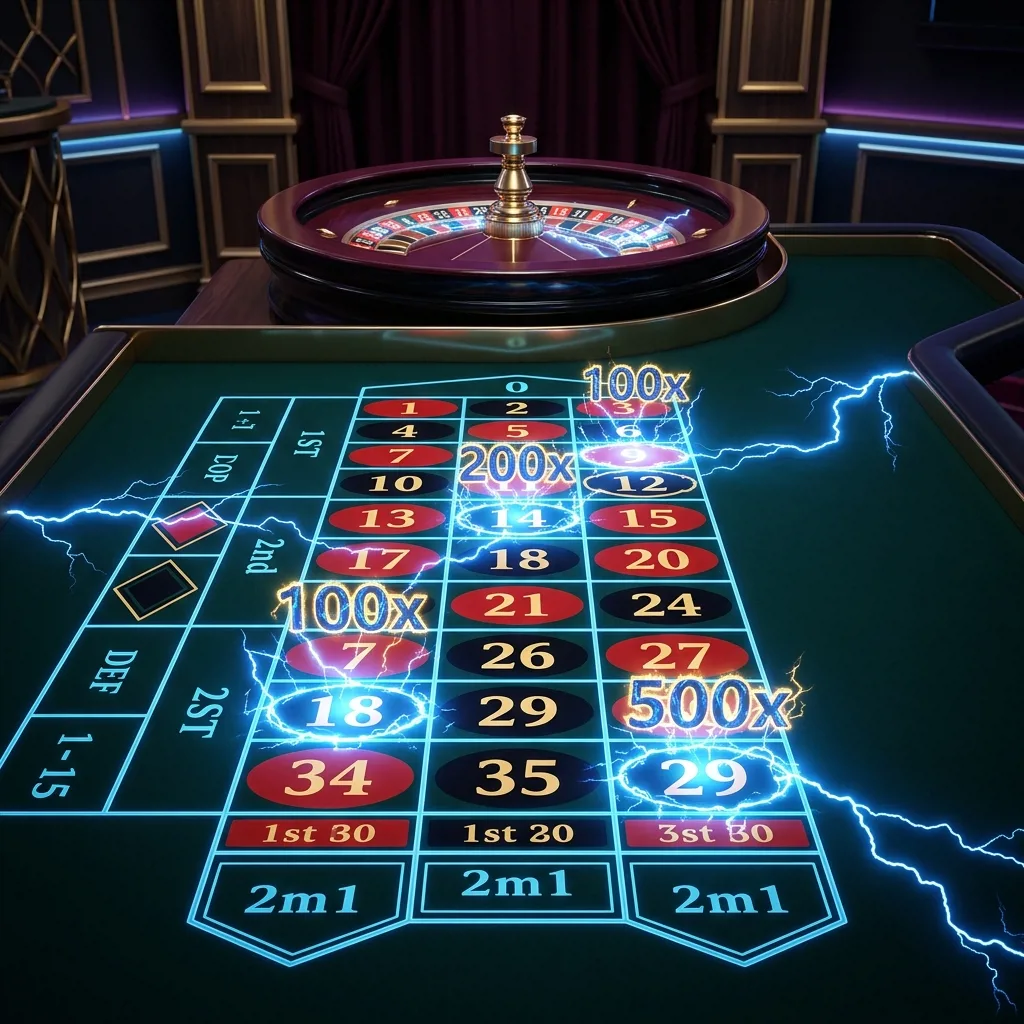 Lightning Roulette с умножителями