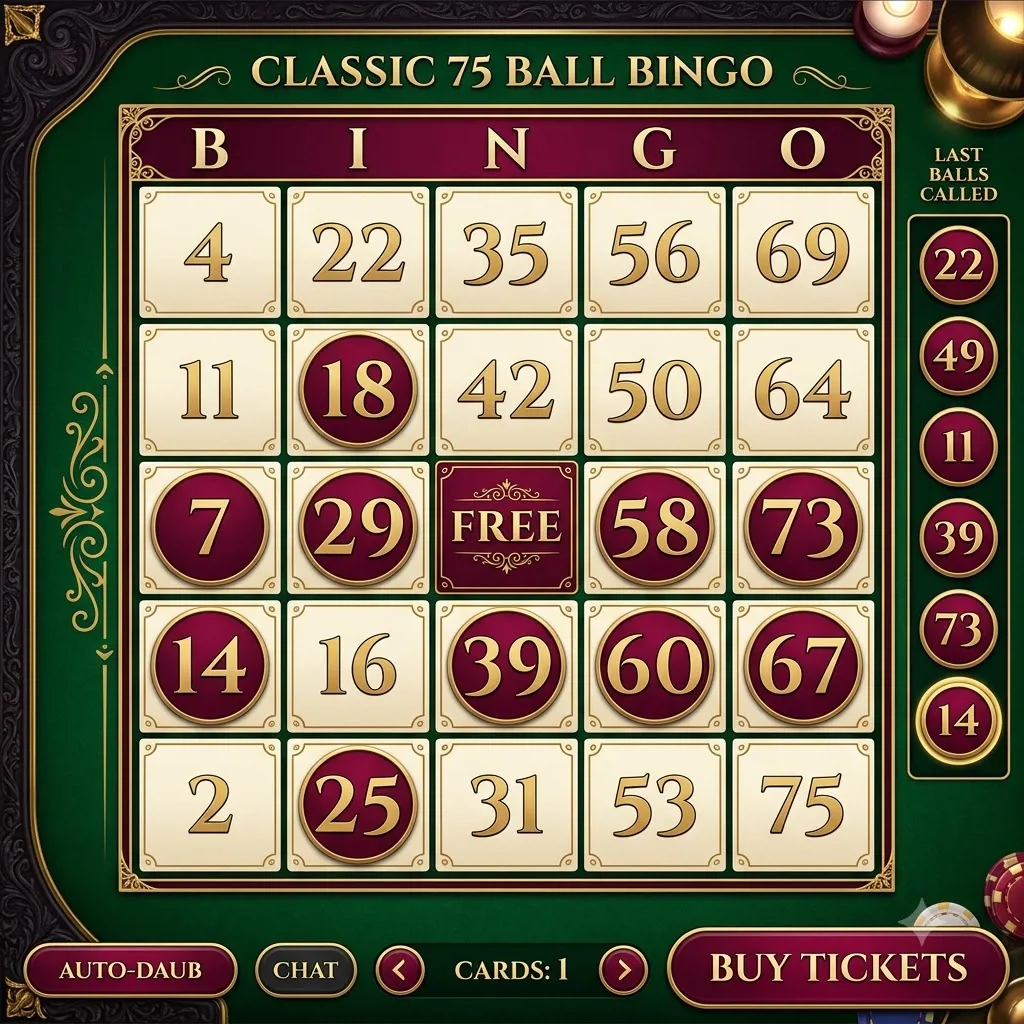 75 Ball Bingo классический формат